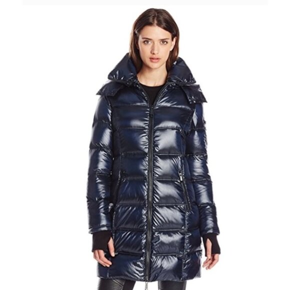 BCBG MAX AZRIA METALLIC SAPPHIRE DOWN COAT Size M,  NWT - Picture 1 of 12